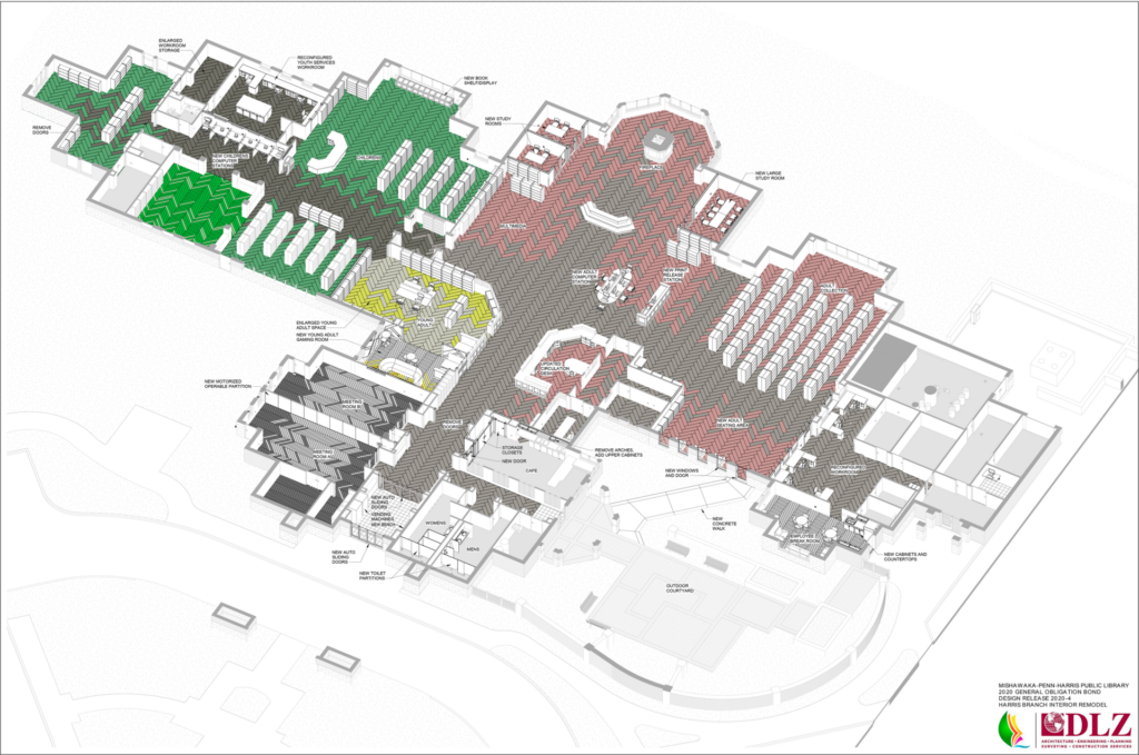 blueprint of the renovation project by architects at DLZ