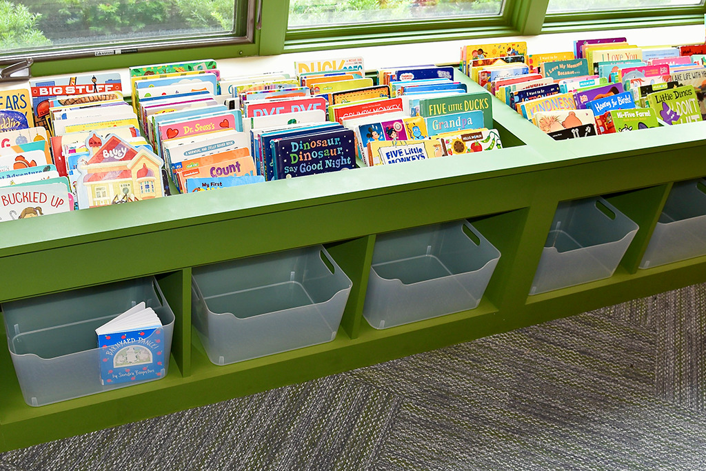 New board book bins in the Bittersweet Branch Children Area