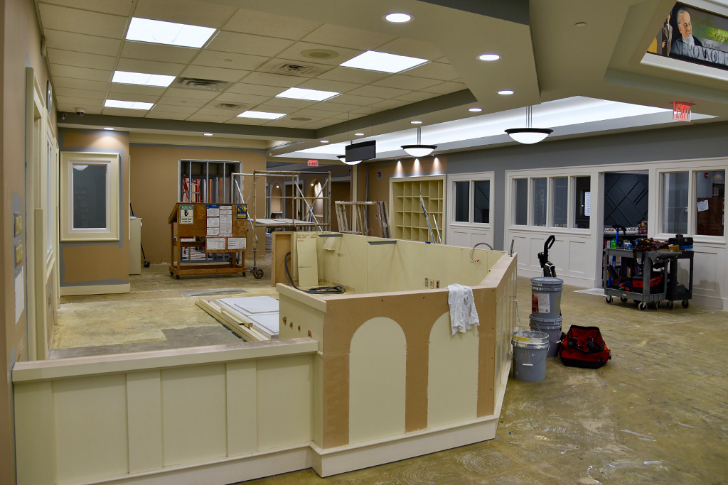 Bittersweet Branch Circulation Desk Area currently under construction