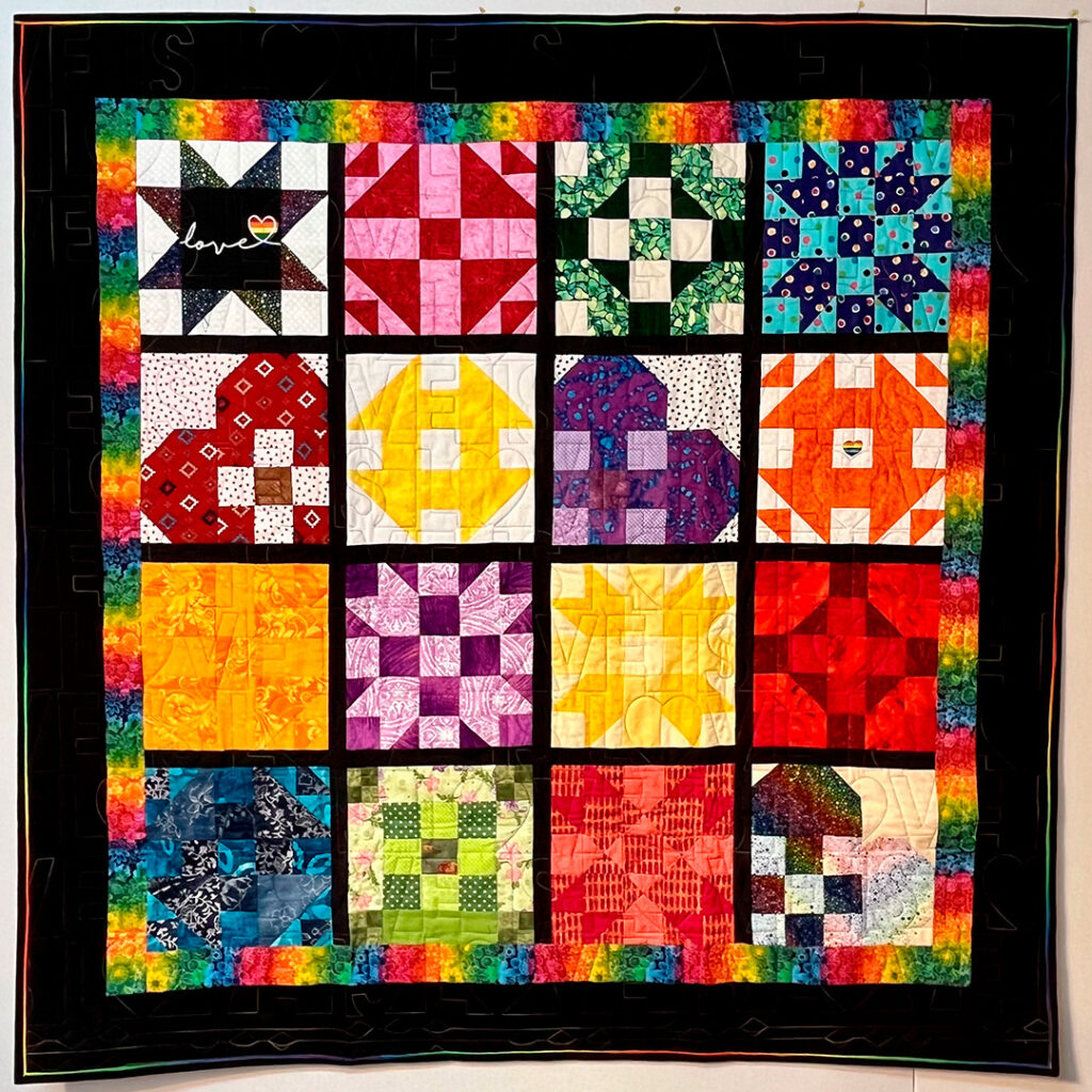 One of 3 quilts that will be on display that will be donated to the LGBTQ Center in South Bend once the quilt show concludes.