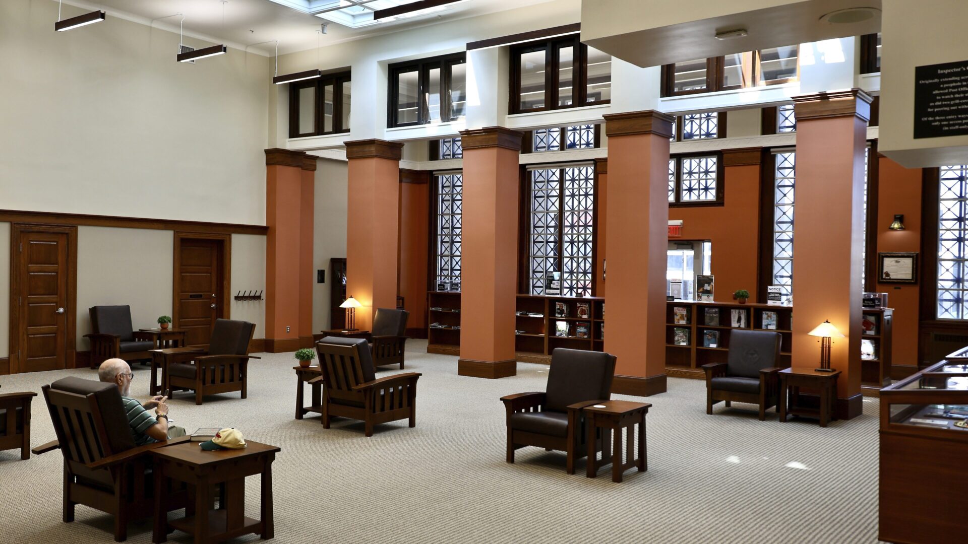 Tables and chairs in the Heritage Room.