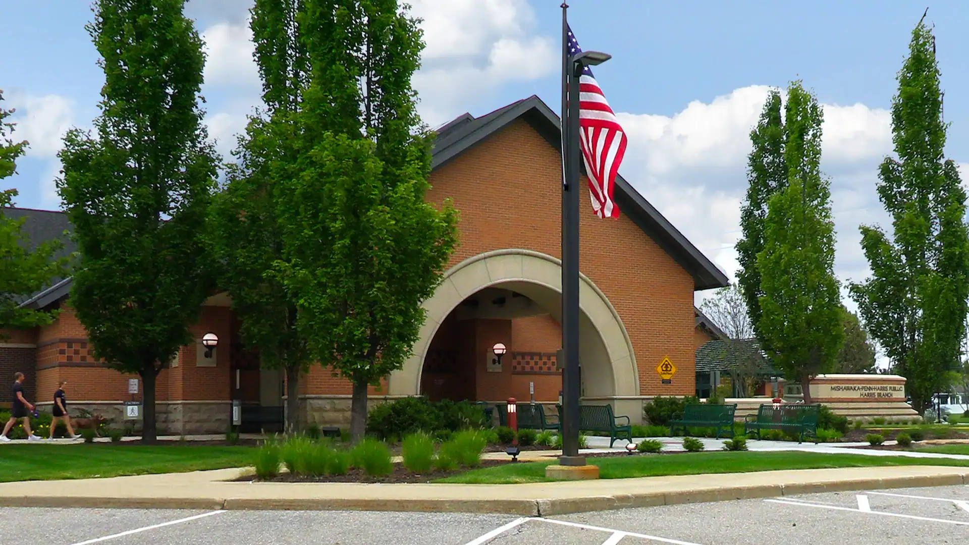 The exterior of the Harris Branch building.