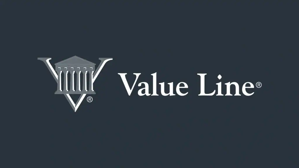 White Value Line text and logo featuring a stylized letter V with classical columns and a roof on a dark background.